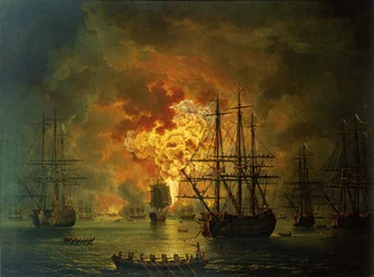 Die Zerstörung der türkischen Flotte in der Bucht von Chesma, 1772