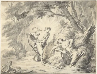 Apollon erschießt Coronis mit einem Pfeil