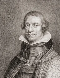 König Philipp IV. von Spanien, Felipe IV., Porträt (Gravur)