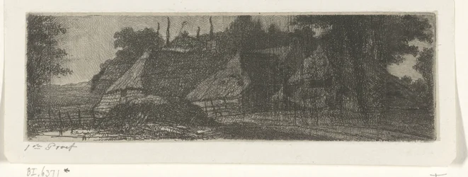 Landschaft mit drei Bauernhöfen