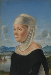 Porträt einer Frau, möglicherweise eine Nonne von San Secondo, verso Szene in Grisaille, ca. 1485-95