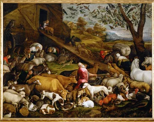 Die Tiere betreten die Arche Noah