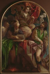 St. Justina von Padua auf dem Thron mit St. Sebastian, St. Antonius Abt und St. Rochus, ca. 1557-60