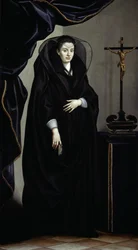 Porträt einer Adligen in Trauerkleidung, ca. 1600
