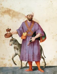 Türkischer Schäfer mit Schafen, Zeichnung von Jacopo Ligozzi (1547-1627)