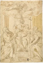 Jungfrau und Kind mit den Heiligen Thomas und Johannes dem Täufer (recto); Schlafende Venus (verso)