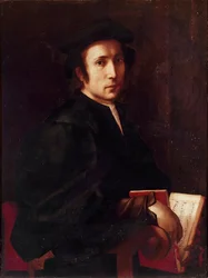 Porträt eines Musikers. Gemälde von Jacopo Carrucci, genannt il Pontormo (1494-1556). 1518-1519. Maße: 88x67 cm. Florenz, Galleria degli Uffizi