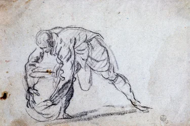 Studie für eine gebogene männliche Figur