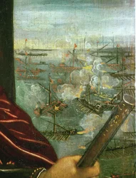 Die Seeschlacht von Lepanto, um 1578
