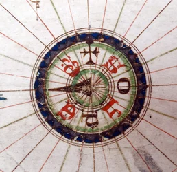 Kompasspunkt, Renaissance-Karte von Europa, nach Jacopo Russo, 1528