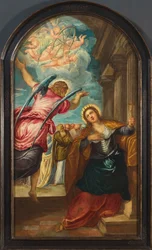 Der Engel kündigt der heiligen Katharina von Alexandria ihr Martyrium an