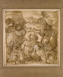Studie für die Allegorie von San Gimignano und Colle Val d