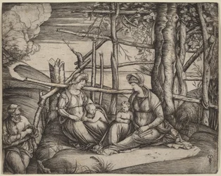 Heilige Familie mit der heiligen Elisabeth und dem kleinen Johannes dem Täufer