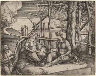 Heilige Familie mit der Heiligen Elisabeth und dem kleinen Heiligen Johannes dem Täufer