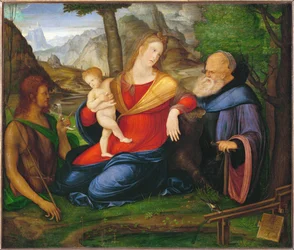 Jungfrau und Kind zwischen dem heiligen Johannes dem Täufer und dem heiligen Antonius Abbas