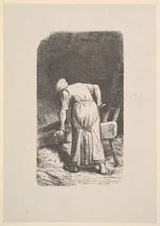 Frau schneidet Weizen, 1853