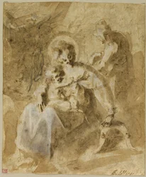 Die Heilige Familie ruht auf der Flucht nach Ägypten