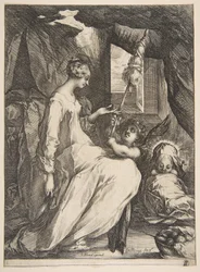Jungfrau und Kind mit einem Engel (1612-16)