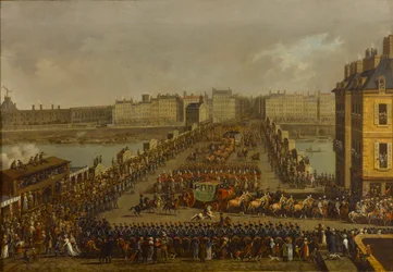 Die kaiserliche Prozession auf dem Weg zur Krönungszeremonie am 2. Dezember 1804, 1805