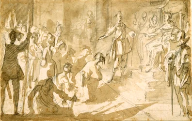 Admiral Inghirami präsentiert türkische Gefangene König Ferdinand I. von Toskana, ca. 1615