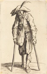 Bettler mit Holzbein