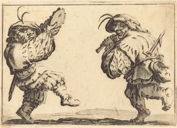 Tänzer mit Flöte und Tamburin