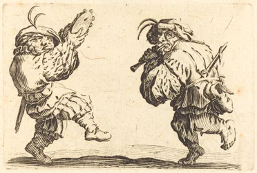 Tänzer mit Flöte und Tamburin