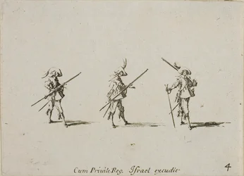 Übung mit dem Musket, Tafel vier aus Die Militärübungen
