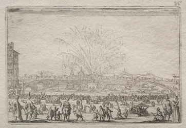 Feuerwerk am Arno, ca. 1622