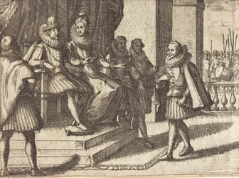 König und Königin beraten über die Türken (recto)