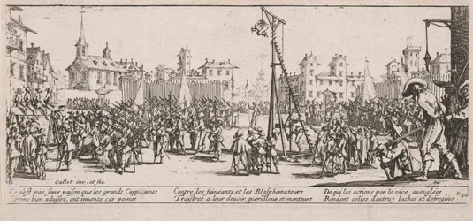Die Folter, Illustration aus Les Grandes misères de la guerre
