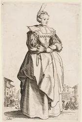 Dame mit erhobenem Hut, aus der Serie „Der Adel von Lothringen“