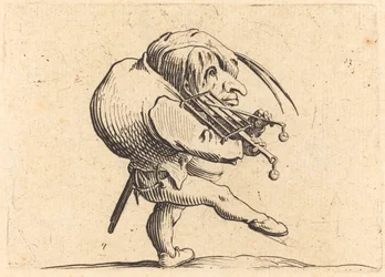 Mann, der einen Grill schabt, ca. 1622