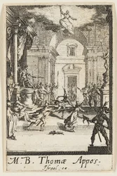 Martyrium des Heiligen Thomas, Platte sechs aus Die Martyrien der Apostel
