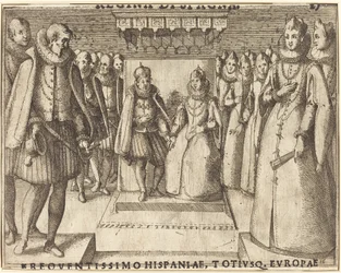 Treffen von Margarete von Österreich und Philipp III. (recto)