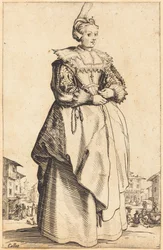 Edle Frau mit kleinem Hut