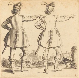 Offizier mit Federn im Hut, von hinten gesehen, 1617 und 1621