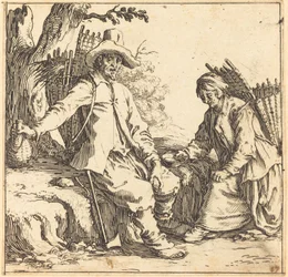 Bauernpaar bei der Rast, um 1621