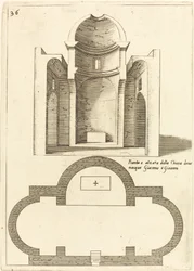 Plan und Aufriss der Kirche der Heiligen Jakob und Johannes