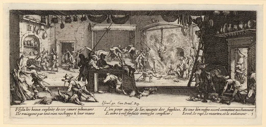 Plünderung eines Bauernhofes, Blatt 5 der Folge "Die Schrecken des Krieges"