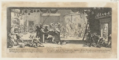 Plünderung eines Bauernhofes, Blatt 5 der Folge "Grauen des Krieges"