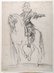 Skizze für Ludwig XIII. zu Pferd