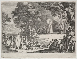 St. Amand predigt in einem Wald