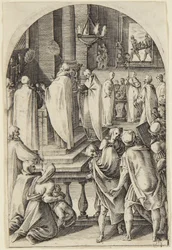 Der heilige Basilius zelebriert das Messopfer