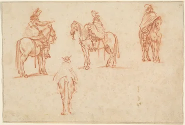 Studie von vier Reitern