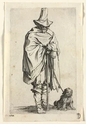 Die Bettler: Blinder Mann mit seinem Hund, um 1623