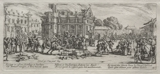 Die großen Leiden des Krieges: Verwüstung eines Klosters