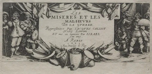 Die großen Leiden des Krieges: Titelseite