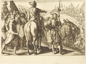 Die Truppen auf dem Marsch