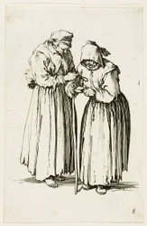 Zwei bettelnde Frauen, Tafel acht aus Die Bettler